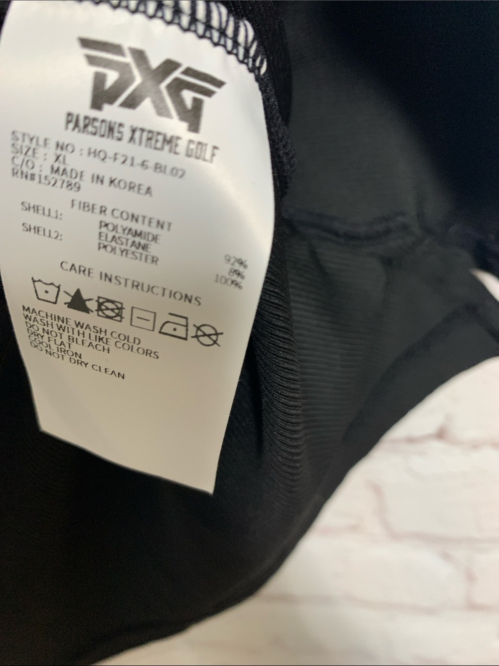 PXG Black Polo Shirt Tan Contrast Collar Looks New Size XL - Picture 4 of 6